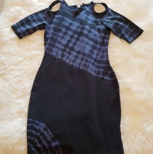 Fitted blue tie dye dress
